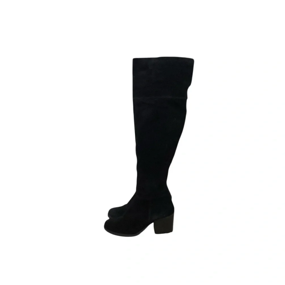 Steve Madden Orabela Black Suede Leather Over-the-Knee Boots